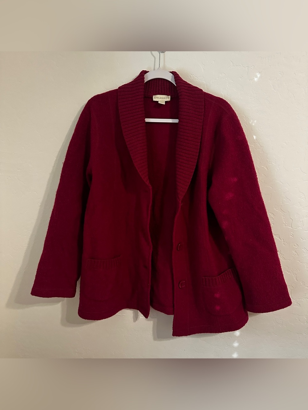 Appleseed's Magenta Wool Knit Blazer Jacket